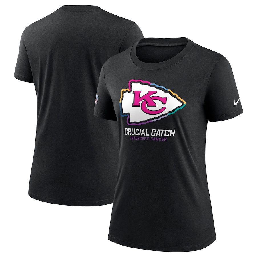Women Kansas City Chiefs 2024 Nike NFL black T shirts->nfl t-shirts->Sports Accessory